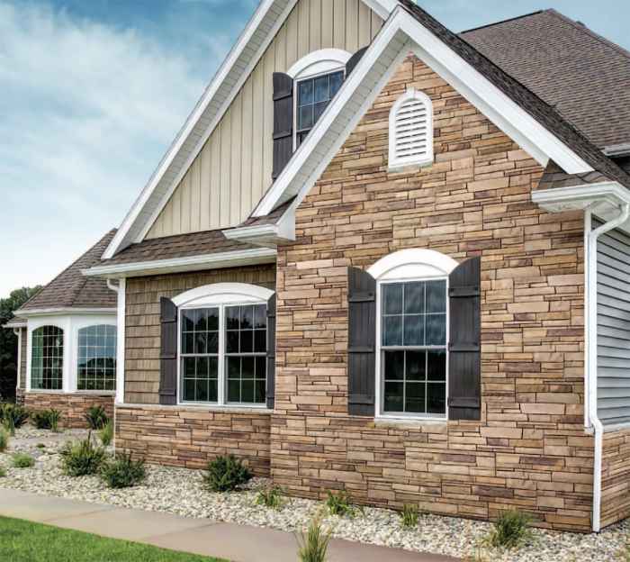 Siding veneer versetta exteriors scallops shakes preferred accents Stone Veneer Siding